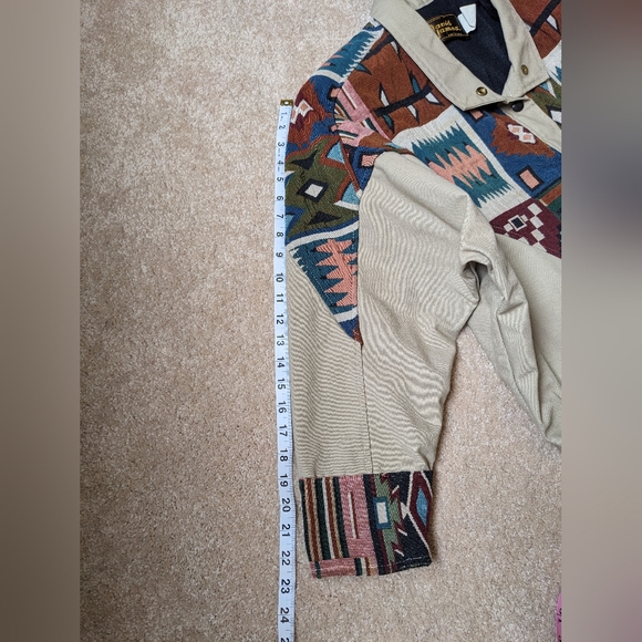 Vintage David James Aztec Tapestry Western Ranch Chore Coat Jacket - Picture 11 of 14